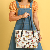 DachyCharm Dachshund Troupe Leather Tote Bag