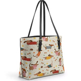 DachyCharm Doxie Whimsy Leather Tote Bag