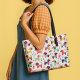 DachyCharm Dachshund Disco Leather Tote Bag