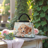 DachyCharm PEACH BLOOM PERSONALIZED Leather Satchel Bag