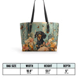 DachyCharm Garden Muse Leather Tote Bag