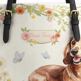 DachyCharm Sunny Meadow Personalized Leather Tote Bag