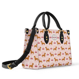 DachyCharm Pink Pupcake Personalized Leather Bag