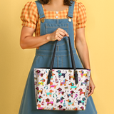 DachyCharm Dachshund Disco Leather Tote Bag