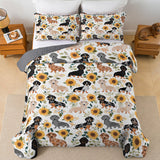 DachyCharm Golden Blossoms Quilt 3-Piece Set