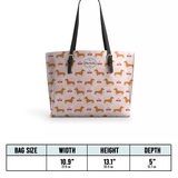 DachyCharm Pink Pupcake Leather Tote Bag
