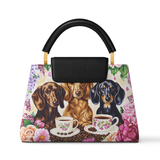 DachyCharm Weenie Coffee Leather Satchel Bag
