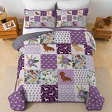 DachyCharm Lavender Paws Quilt 3-Piece Set