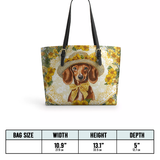 DachyCharm Sunshine Doxie Leather Tote Bag