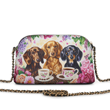 DachyCharm Weenie Coffee Leather Crossbody Bag