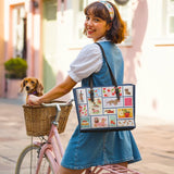 DachyCharm Berry Doxie Quilt Leather Tote Bag