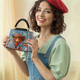 DachyCharm COWBOY DOXIE PERSONALIZED Leather Satchel Bag