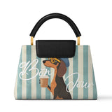 DachyCharm SAY BONJOUR Leather Satchel Bag