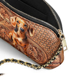 DachyCharm Carved Grace Leather Crossbody Bag