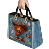 DachyCharm COWBOY DOXIE PERSONALIZED Lady Leather Bag