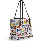 DachyCharm Doxie Holiday Leather Tote Bag