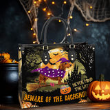 DachyCharm Witchy Warning Leather Bag