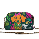 DachyCharm Tropical Doxie Leather Crossbody Bag