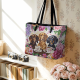 DachyCharm Weenie Coffee Leather Tote Bag