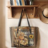 DachyCharm Rustic Pause Leather Tote Bag