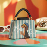 DachyCharm SAY BONJOUR Leather Satchel Bag