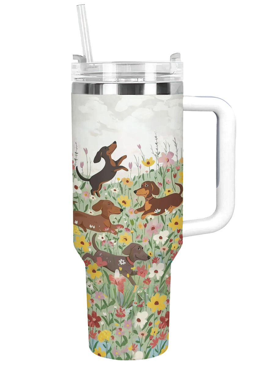 DachyCharm Happy Meadow Doxies Tumbler