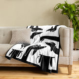 Dachycharm Modern Doxie Lines Fleece Blanket