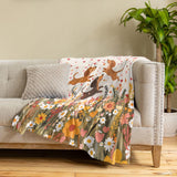 Dachycharm Floral Dachshund With Heart Fleece Blanket