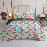 DachyCharm Colorful Dachshunds Quilt 3-Piece Set