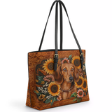 DachyCharm Prairie Doxie Leather Tote Bag