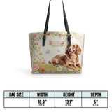 DachyCharm Sunny Meadow Personalized Leather Tote Bag