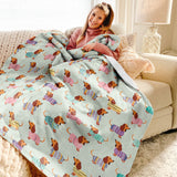 Dachycharm Colorful Dachshunds Fleece Blanket