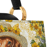 DachyCharm Sunshine Doxie Leather Satchel Bag