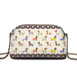 DachyCharm Doxie Parade Leather Crossbody Bag