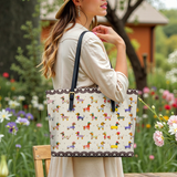 DachyCharm Doxie Parade Leather Tote Bag