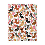 Dachycharm Doxie Blooms Fleece Blanket