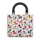 DachyCharm Dachshund Disco Lady Leather Bag