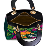 DachyCharm Tropical Doxie Lady Leather Bag