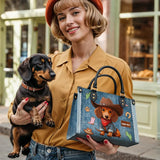 DachyCharm Cowboy Doxie Personalized Leather Bag