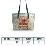 DachyCharm Velvet Throne Leather Tote Bag