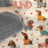 DachyCharm Dachshund Lovely Delight Quilt 3-Piece Set
