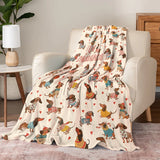 Dachycharm Dachshund Lovely Delight Fleece Blanket