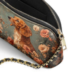 DachyCharm Mocha Bloom Leather Crossbody Bag