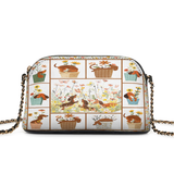 DachyCharm Paws Garden Leather Crossbody Bag