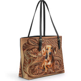 DachyCharm Carved Grace Leather Tote Bag