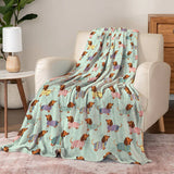 Dachycharm Colorful Dachshunds Fleece Blanket