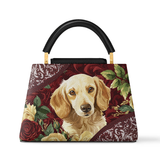 DachyCharm Velvet Pup Leather Satchel Bag