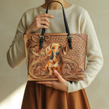 DachyCharm Carved Grace Leather Tote Bag