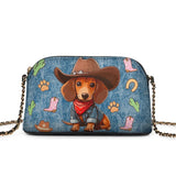DachyCharm Cowboy Doxie Leather Crossbody Bag