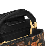 DachyCharm  MIDNIGHT PETAL PERSONALIZED Leather Satchel Bag